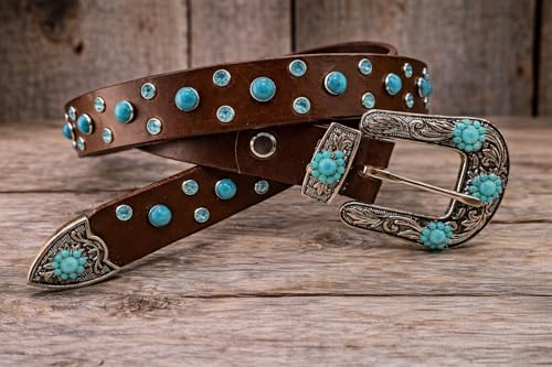 OLD STUDアメリカヴィンテージ　TURQUOISE　BELT Buy Craft By Universal Genuine Leather Black Belt for Men